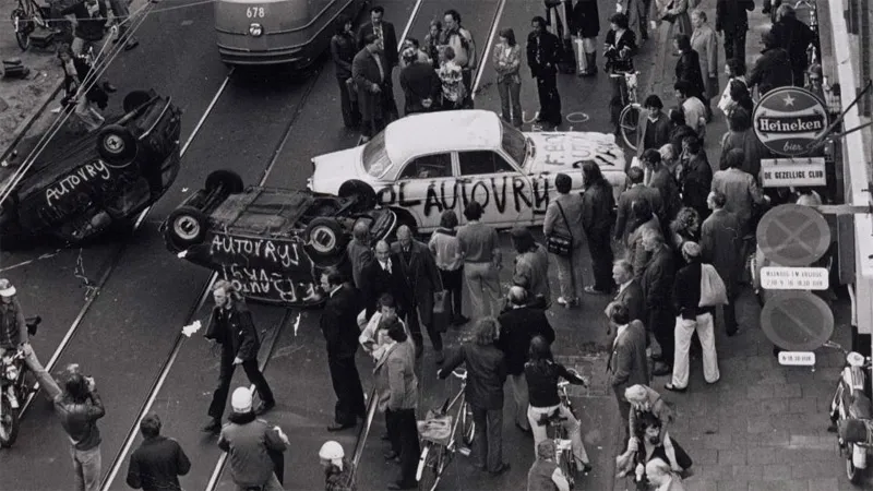 Autovrij protests Amsterdam